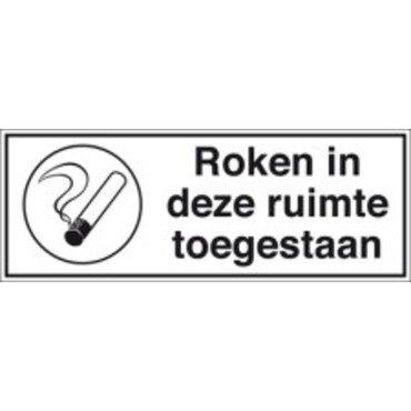 Pictogram STN 744 297 x 105mm polyester self-adhesive - smoking permitted in this area